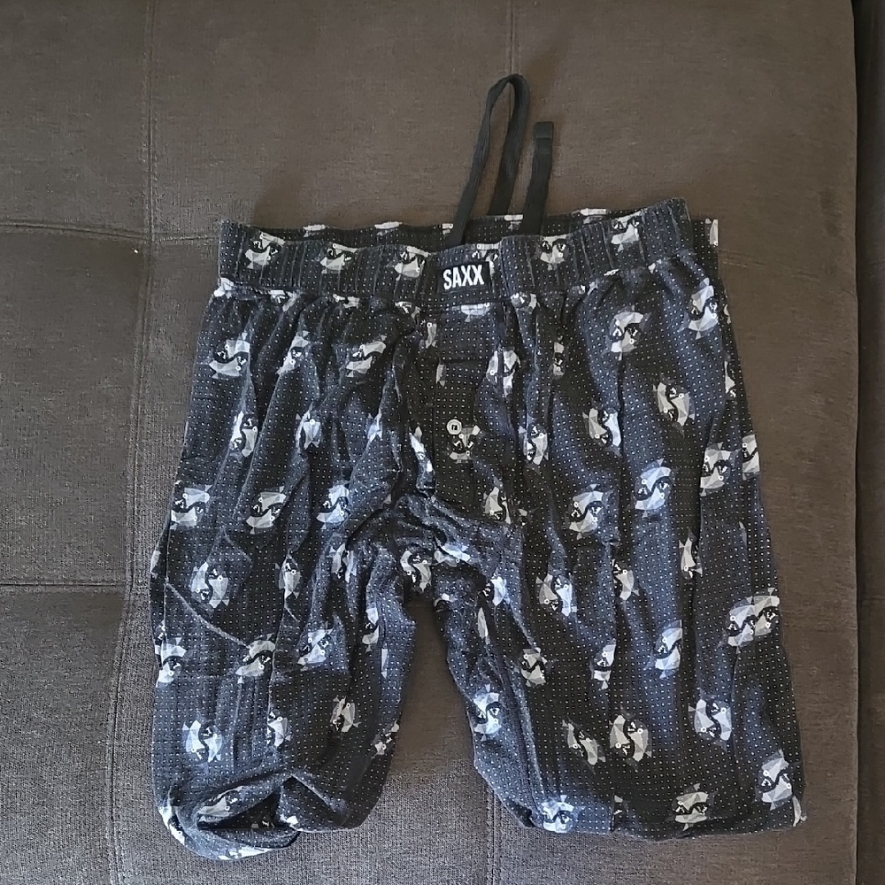 SAXX Men's Sleep Pant in A Blueish Black and White